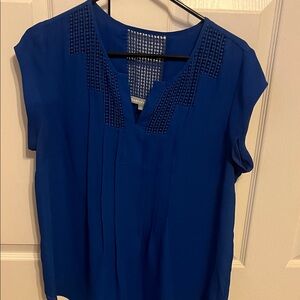 Daniel Rainn Blue Blouse with Textured Accents